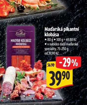   Maďarská pikantní klobása 80 g