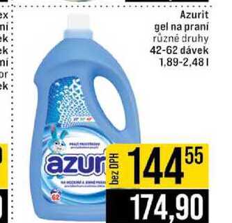 Azurit gel na praní různé druhy 42-62 dávek 1,89-2,48l