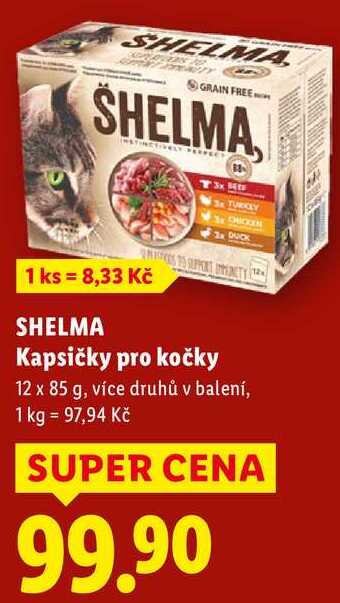 SHELMA Kapsičky pro kočky, 12x 85 g