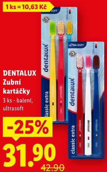 DENTALUX Zubní kartáčky, 3 ks