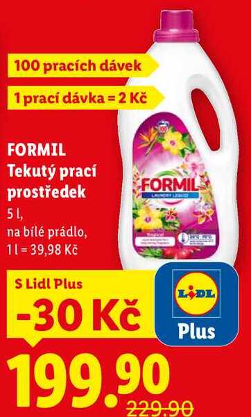 FORMIL Tekutý prací prostředek, 5 l/100 PD