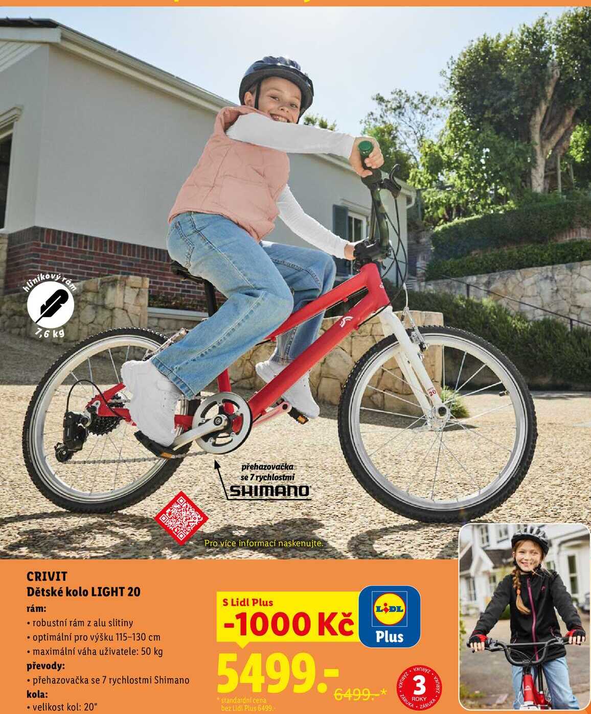 CRIVIT Dětské kolo LIGHT 20