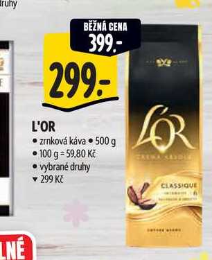   L'OR   zrnková káva 500 g 