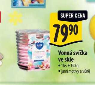   Vonná svíčka ve skle  130 g -jarní motivy a vůně 