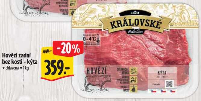Hovězí zadní bez kosti - kýta, 1 kg