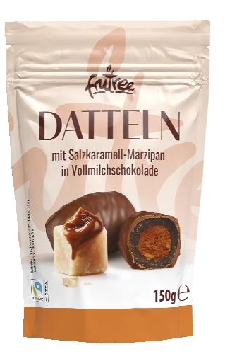 Datle plněné karamelovým marcipánem v mléčné čokoládě, 150 g