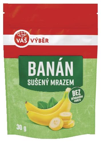 VÁŠ VÝBĚR Banán sušený mrazem, 30 g