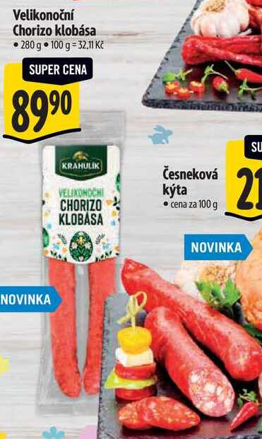 Velikonoční Chorizo klobása, 280 g