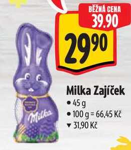 Milka Zajíček, 45 g