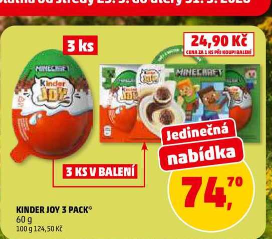 KINDER JOY 3 PACK, 60 g