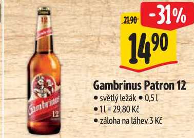 Gambrinus Patron 12, 0,5 l