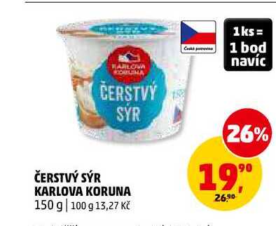 ČERSTVÝ SYR KARLOVA KORUNA, 150 g