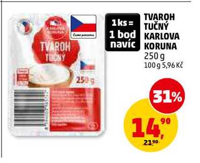 TVAROH TUČNÝ KARLOVA KORUNA, 250 g