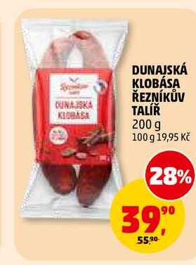 DUNAJSKÁ KLOBÁSA ŘEZNÍKŮV TALÍŘ, 200 g 
