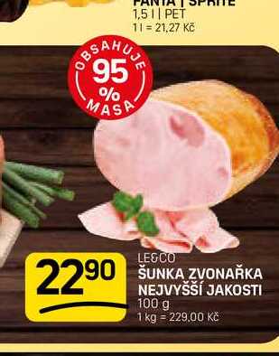 ŠUNKA ZVONAŘKA NEJVYŠŠÍ JAKOSTI 100 g 