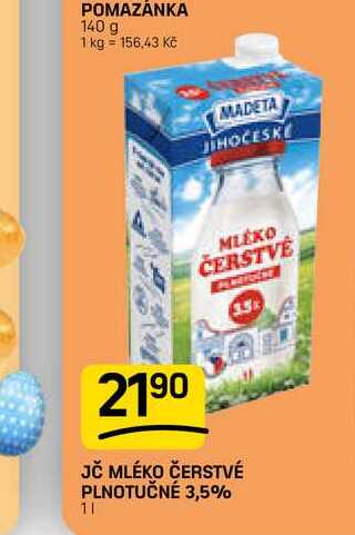 JČ MLÉKO ČERSTVÉ PLNOTUČNÉ 3,5% 1l