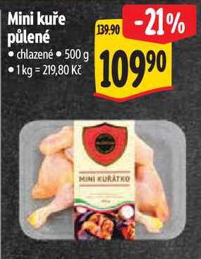 Mini kuře půlené, 500 g