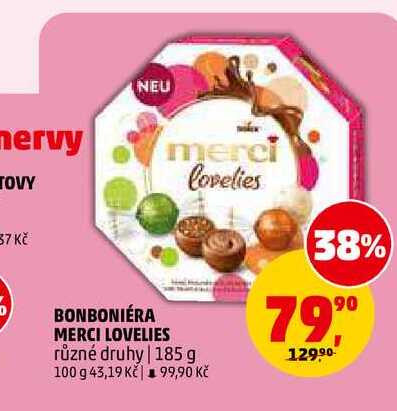 BONBONIÉRA MERCI LOVELIES, 185 g