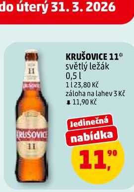 KRUŠOVICE 11 světlý ležák, 0,5 l