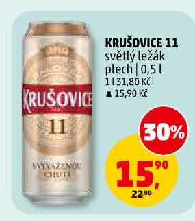 KRUŠOVICE 11 světlý ležák plech, 0,5 l