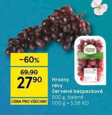 Hrozny révy červené bezpeckové, 500 g 