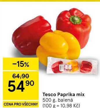 Tesco Paprika mix, 500 g. balená 