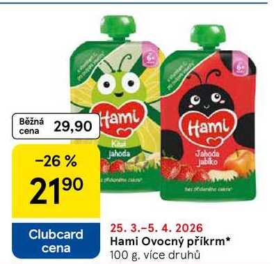 Hami Ovocný příkrm, 100 g