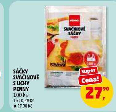 SÁČKY SVAČINOVÉ S UCHY PENNY, 100 ks