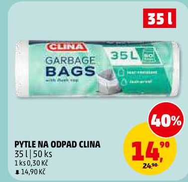 PYTLE NA ODPAD CLINA 35 l, 50 ks