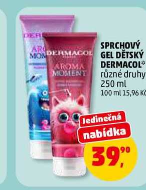 SPRCHOVÝ GEL DĚTSKÝ DERMACOL, 250 ml 