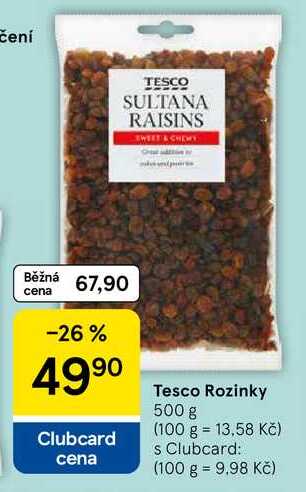 Tesco Rozinky, 500 g 