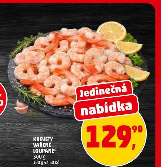 KREVETY VAŘENÉ LOUPANÉ, 300 g 