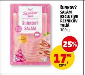 ŠUNKOVÝ SALÁM EXCLUSIVE ŘEZNÍKŮV TALÍŘ, 100 g 