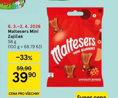 Maltesers Mini Zajíček, 58 g 