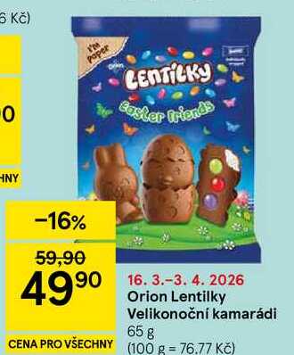 Orion Lentilky Velikonoční kamarádi, 65 g  