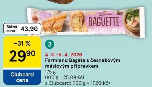 Farmland Bageta s česnekovým máslovým přípravkem, 175 g 