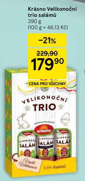 Krásno Velikonoční trio salámů, 390 g 