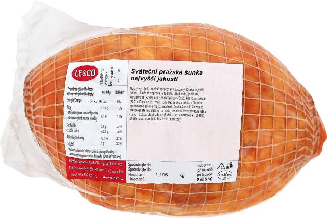 LE&CO Sváteční pražská šunka nejvyšší jakosti