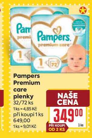Pampers Premium care plenky 32/72 ks