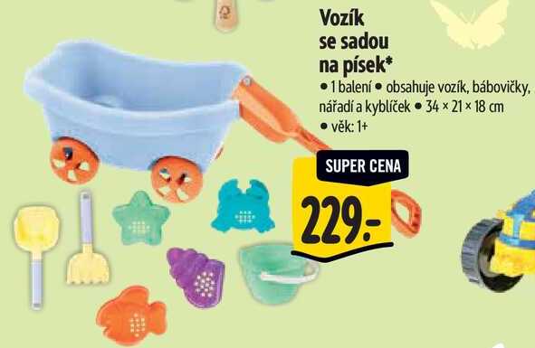 Vozík se sadou na písek