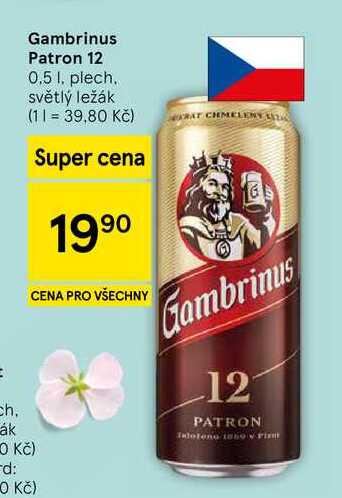 Gambrinus Patron 12, 0.5 l, plech 