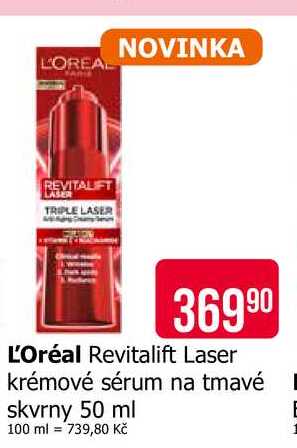 L'Oréal Revitalift Laser krémové sérum na tmavé skvrny 50 ml