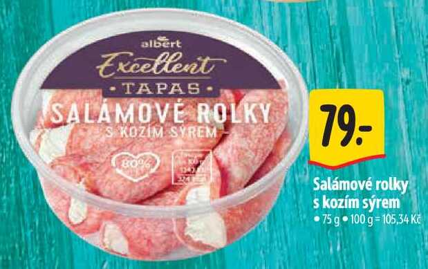 Salámové rolky s kozím sýrem, 75 g