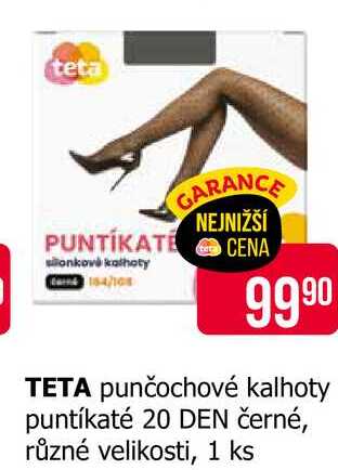 TETA punčochové kalhoty puntíkaté černé, různé velikosti, 1 ks 