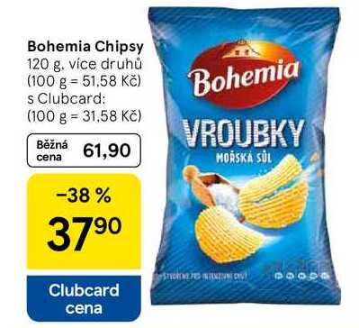 Bohemia Chipsy, 120 g, více druhů 