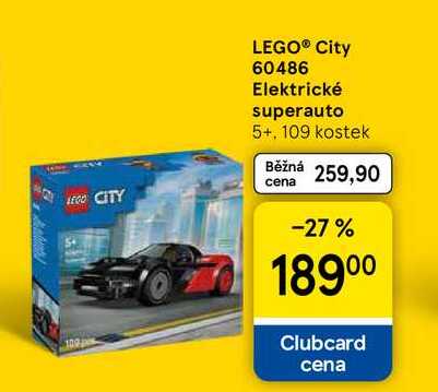 LEGO® City 60486 Elektrické superauto 5+, 109 kostek