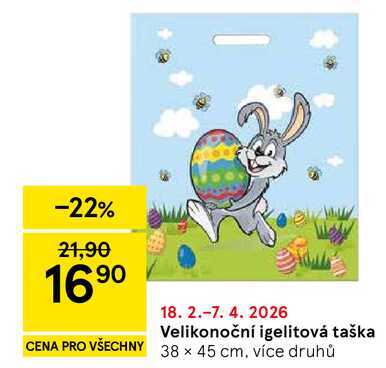 Velikonoční igelitová taška, 38 x 45 cm, více druhů 