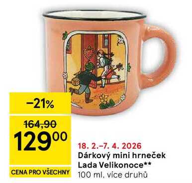 Dárkový mini hrneček Lada Velikonoce, 100 ml, více druhů 