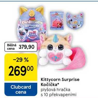  Kittycorn Surprise Kočička, plyšová hračka s 10 překvapeními 