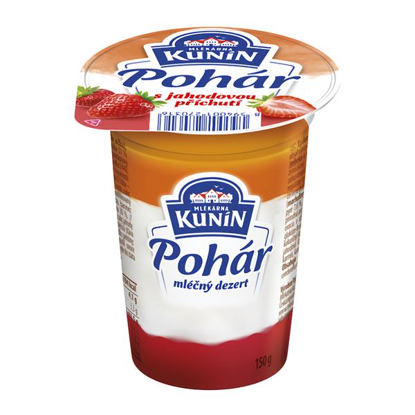 Mlékárna Kunín Pohár mléčný dezert s jahodovou příchutí